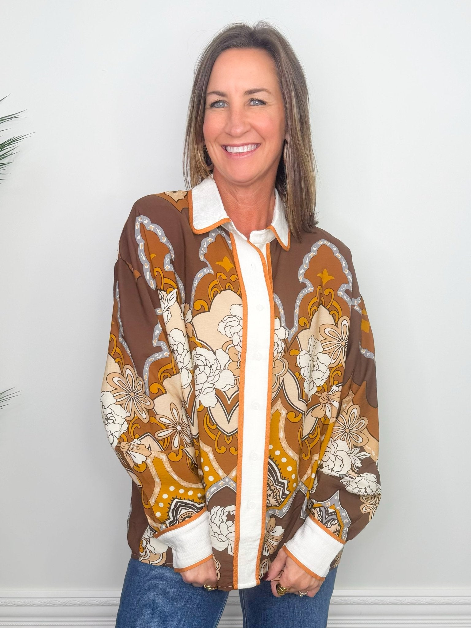 Canyon Rose Retro Blouse - Jessi Jayne Boutique