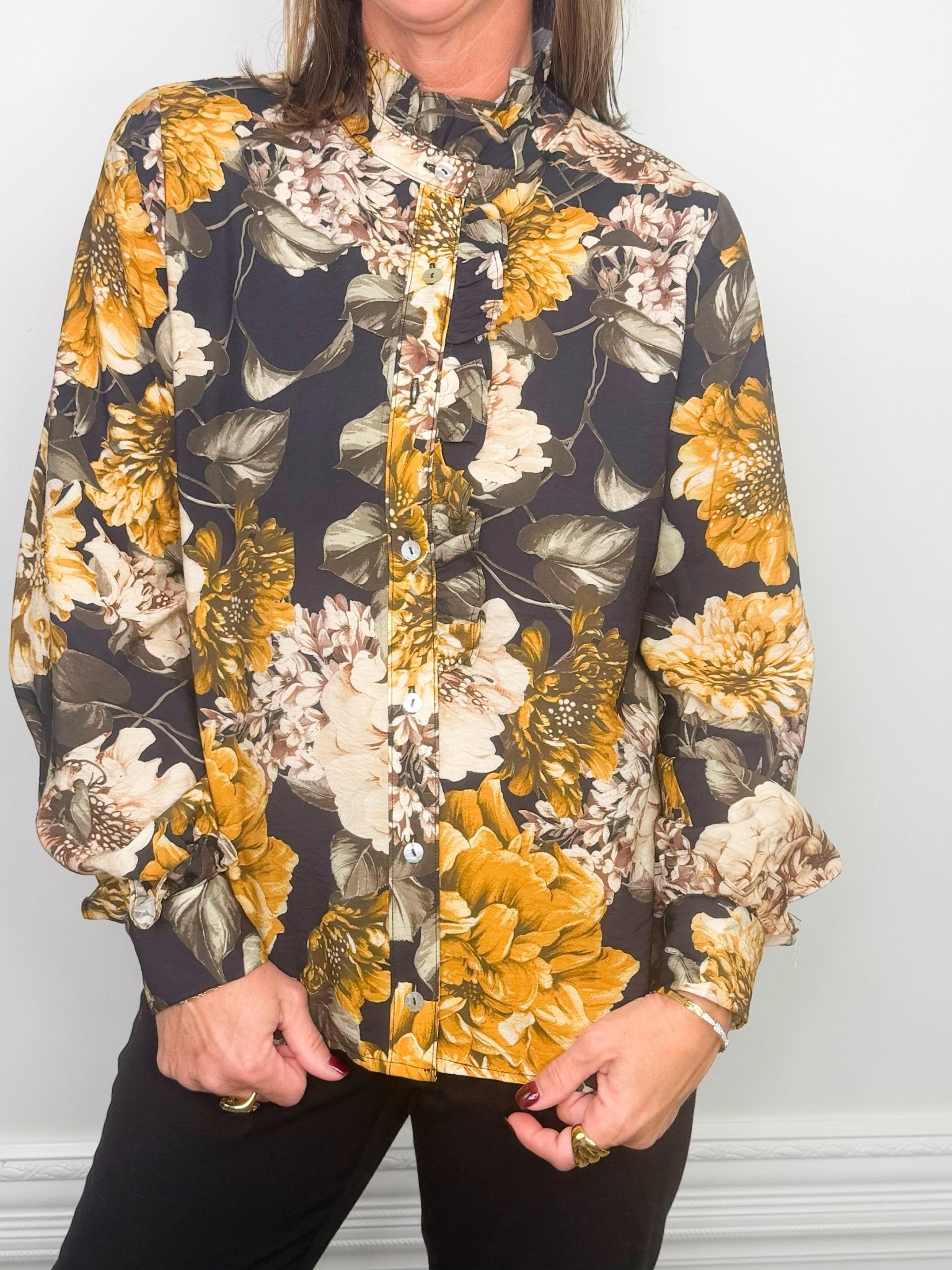 Golden Heirloom Floral Blouse - Jessi Jayne Boutique