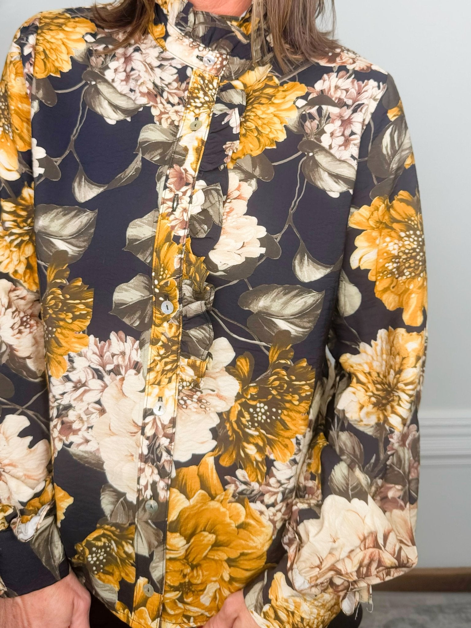 Golden Heirloom Floral Blouse - Jessi Jayne Boutique