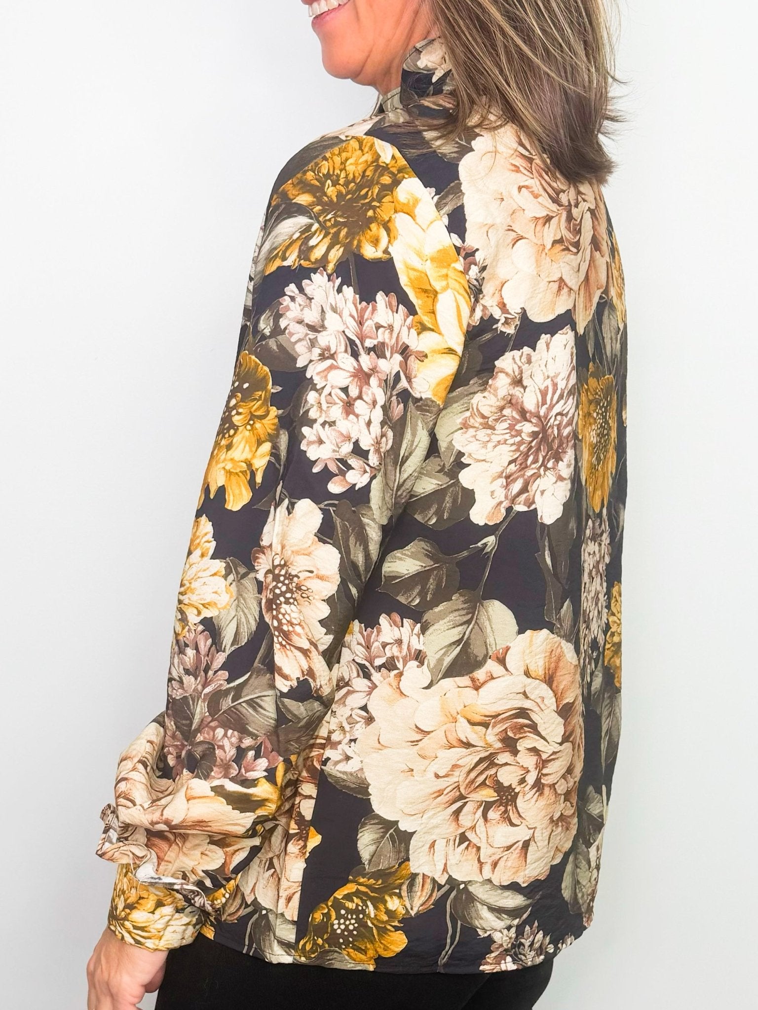 Golden Heirloom Floral Blouse - Jessi Jayne Boutique