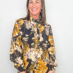 Golden Heirloom Floral Blouse - Jessi Jayne Boutique