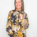 Golden Heirloom Floral Blouse - Jessi Jayne Boutique