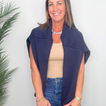 Harbor Navy Exposed Seam Cardigan - Jessi Jayne Boutique
