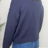 Harbor Navy Exposed Seam Cardigan - Jessi Jayne Boutique