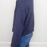 Harbor Navy Exposed Seam Cardigan - Jessi Jayne Boutique