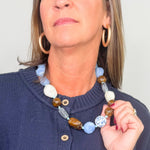 Blue Willow Porcelain & Stone Statement Necklace - Jessi Jayne Boutique