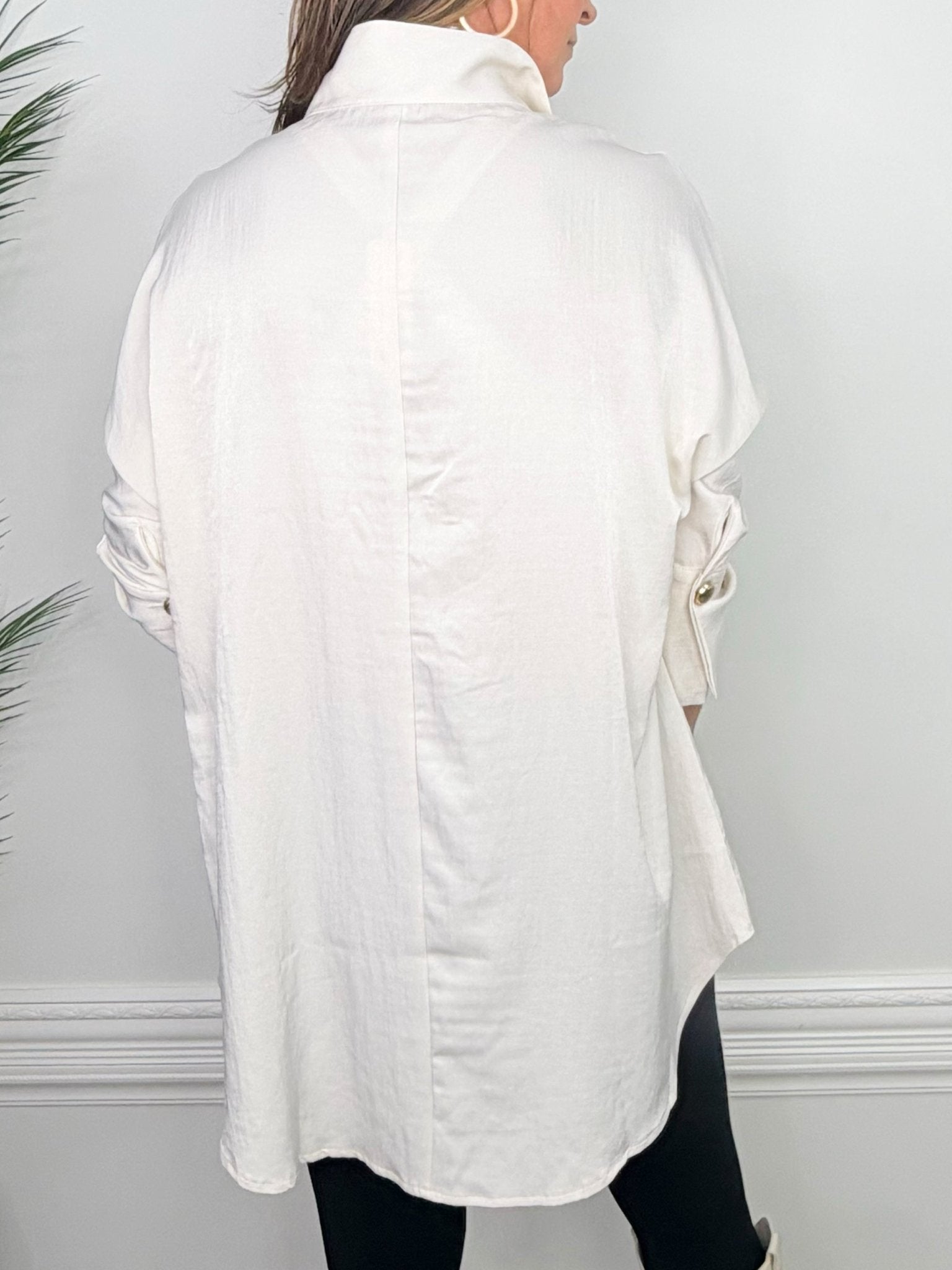 Ivory Ease Oversized Dolman Shirt - Jessi Jayne Boutique