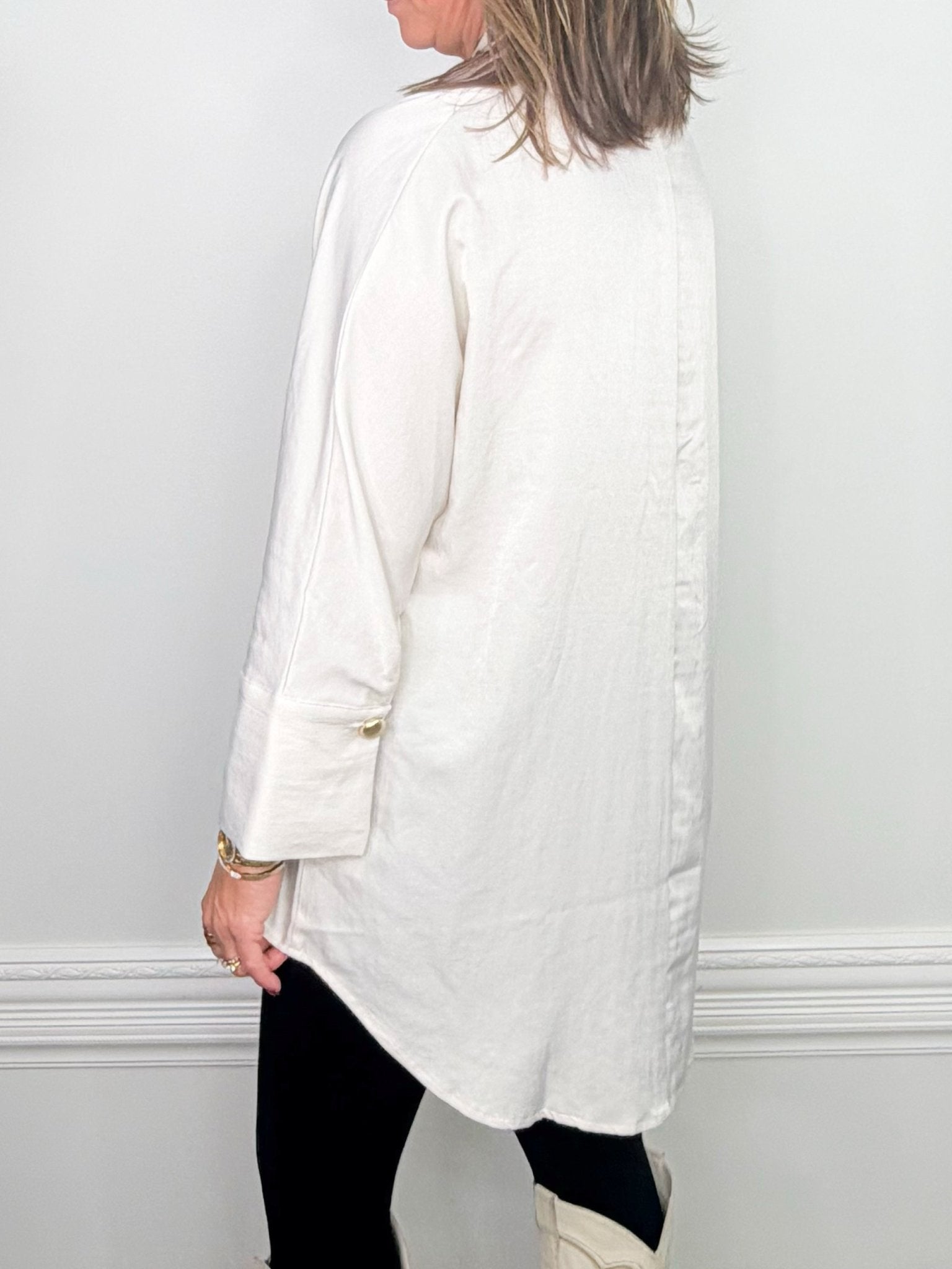 Ivory Ease Oversized Dolman Shirt - Jessi Jayne Boutique