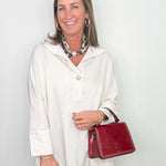 Ivory Ease Oversized Dolman Shirt - Jessi Jayne Boutique