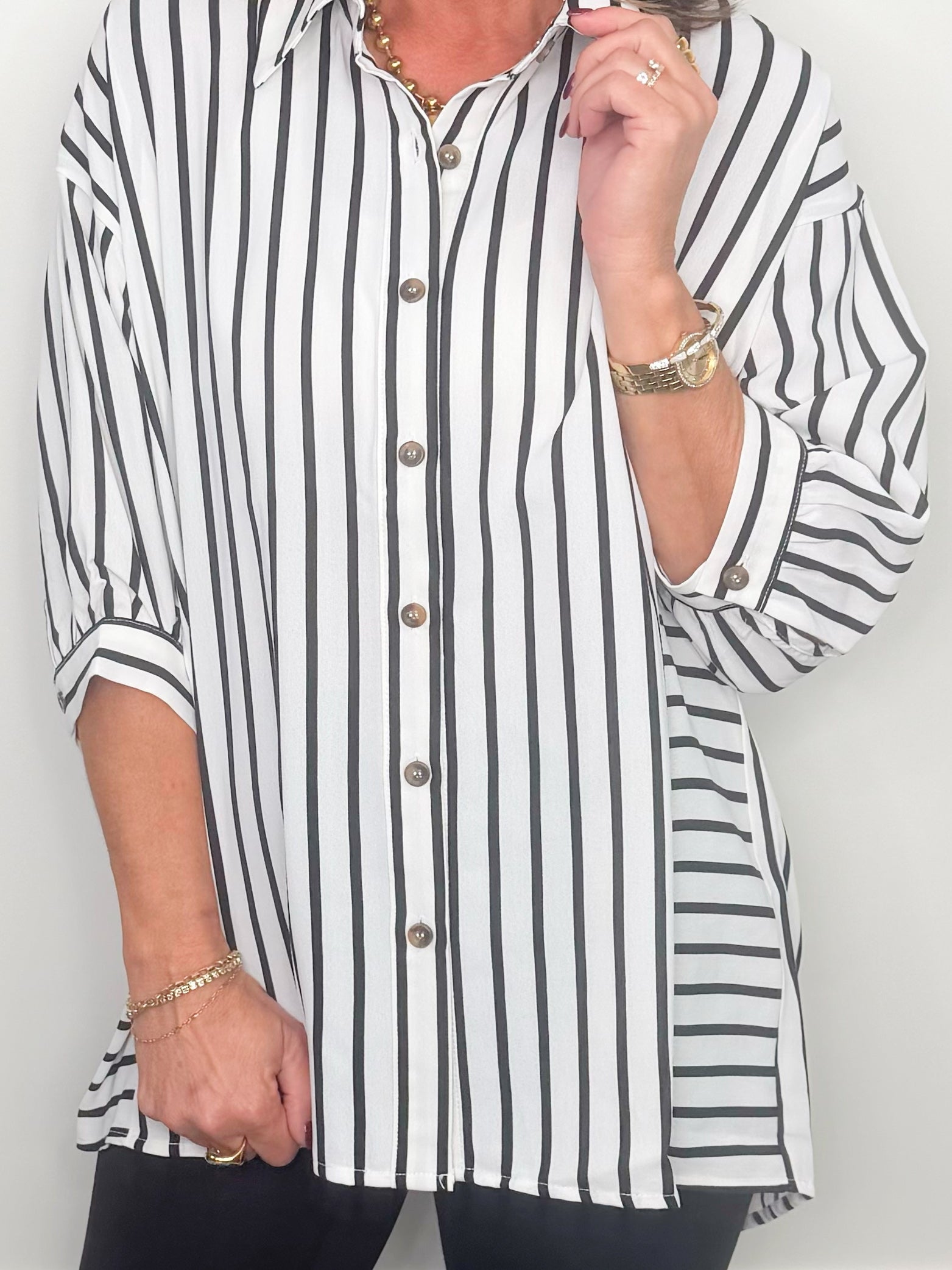 Hampton Stripe Button Top - Jessi Jayne Boutique
