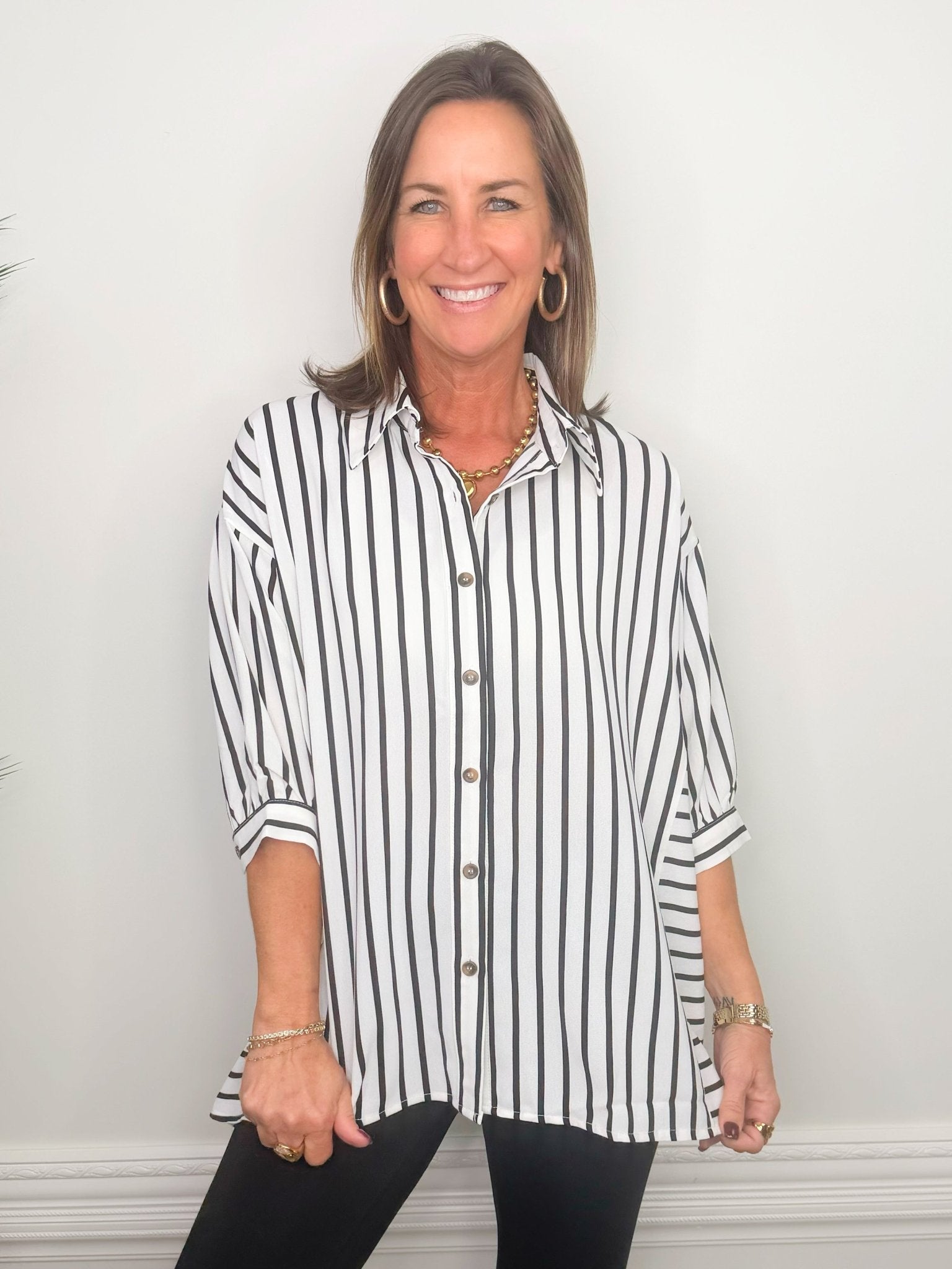 Hampton Stripe Button Top - Jessi Jayne Boutique