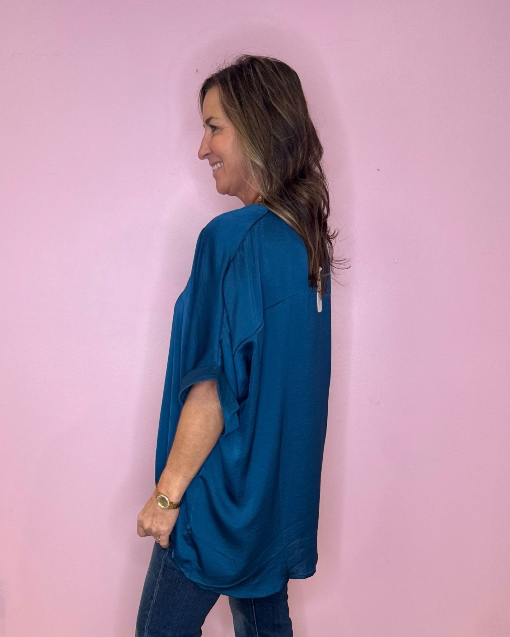 My Glam Go To Satin Blouse (six colors) - Jessi Jayne Boutique