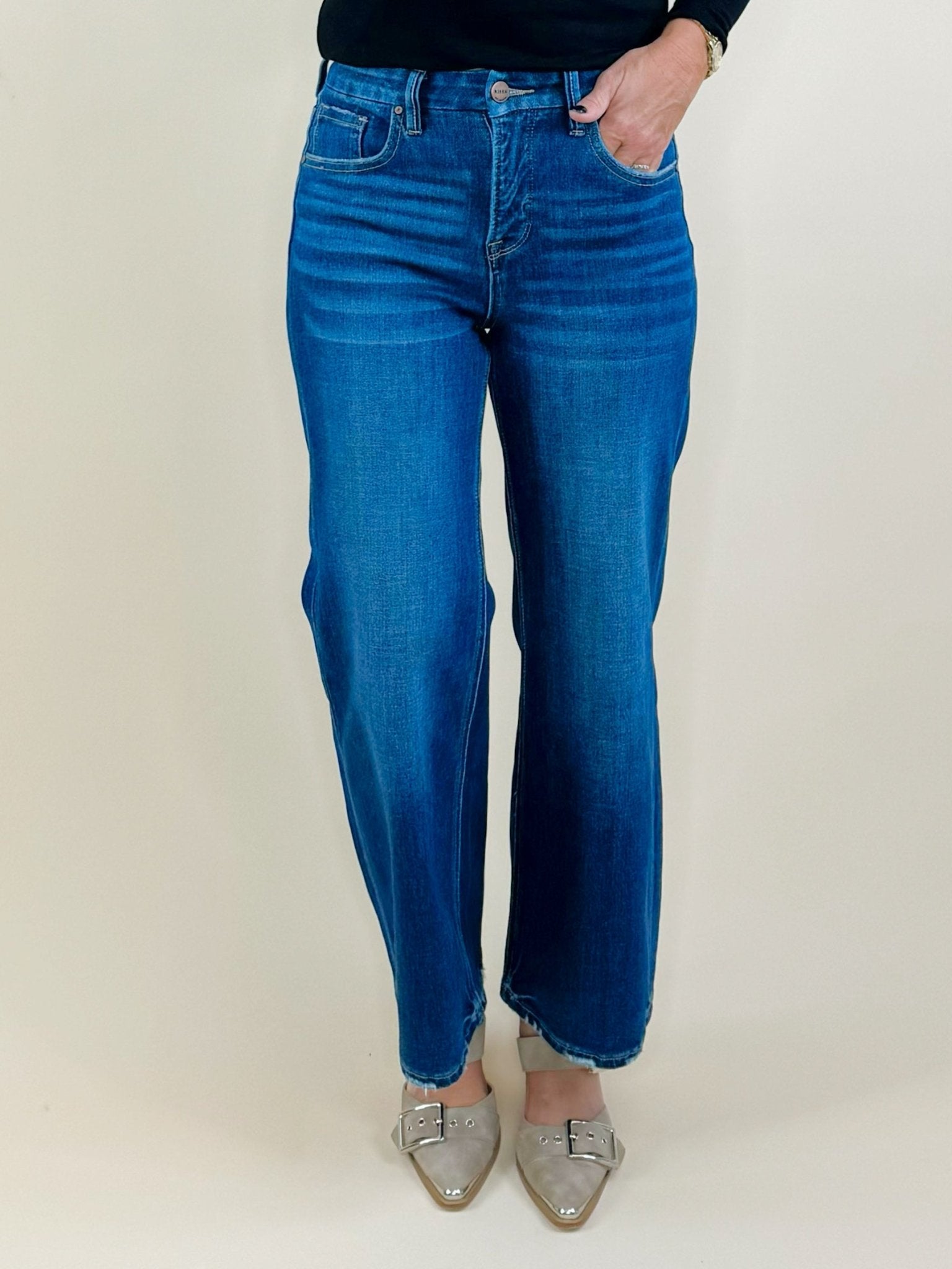 Risen Classic Crop Wide Leg Jeans - Jessi Jayne Boutique
