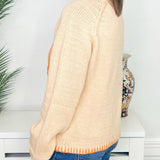 Pumpkin Patch Embroidered Blanket Stitch Sweater - Jessi Jayne Boutique