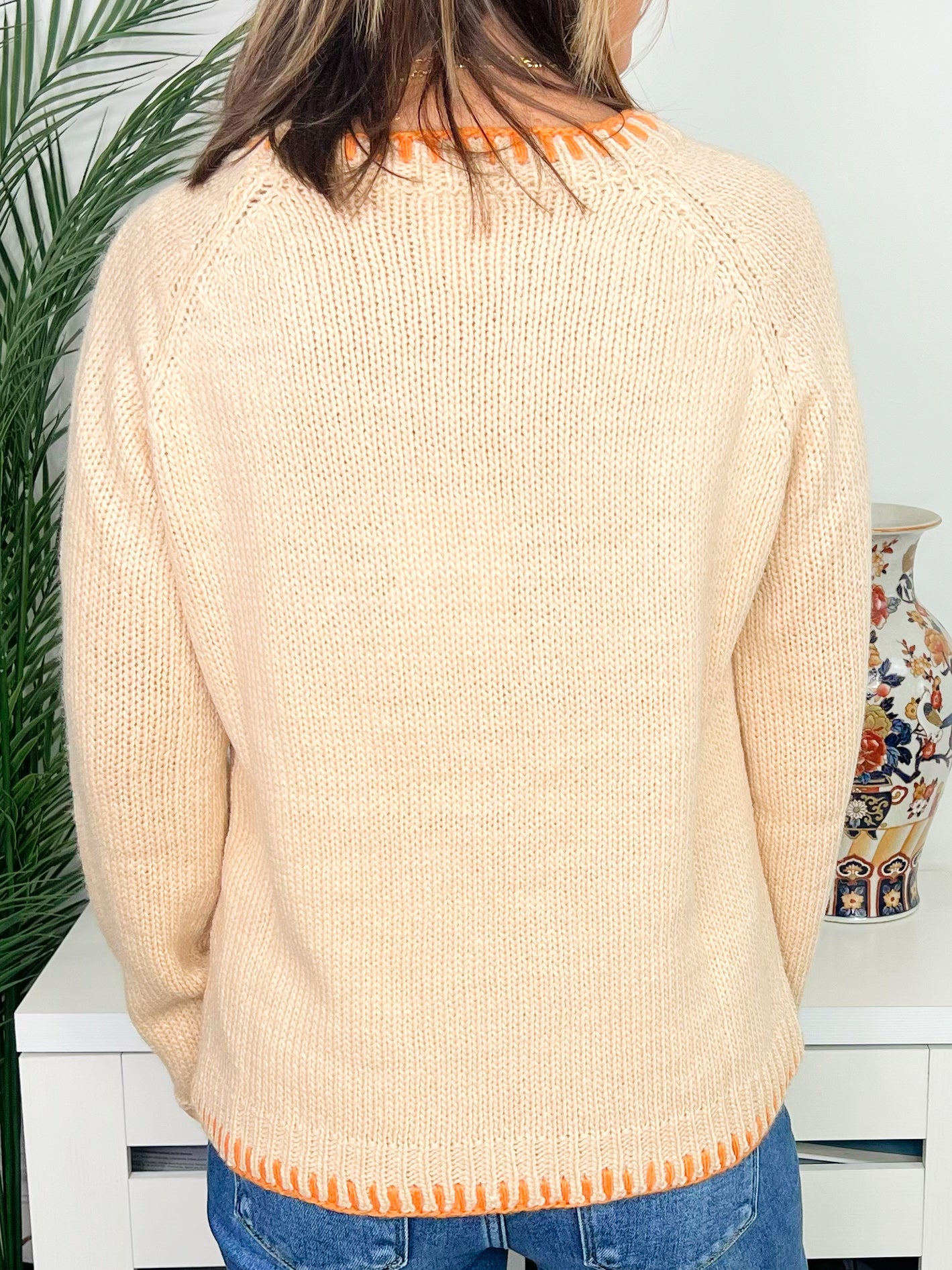 Pumpkin Patch Embroidered Blanket Stitch Sweater - Jessi Jayne Boutique