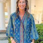 Floral Evergreen Boho Blouse - Jessi Jayne Boutique