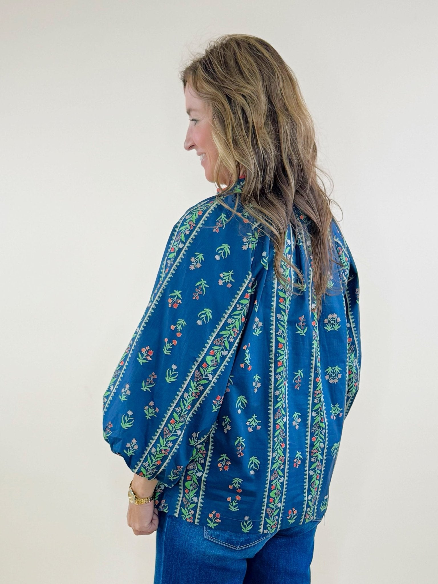 Floral Evergreen Boho Blouse - Jessi Jayne Boutique