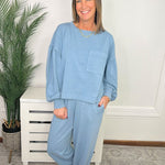 Dusty Blue Weekend Balloon Jogger Set - Jessi Jayne Boutique