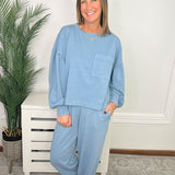 Dusty Blue Weekend Balloon Jogger Set - Jessi Jayne Boutique