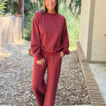 Merlot Moment Cropped Wide Leg Pants - Jessi Jayne Boutique