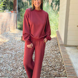 Merlot Moment Cropped Wide Leg Pants - Jessi Jayne Boutique