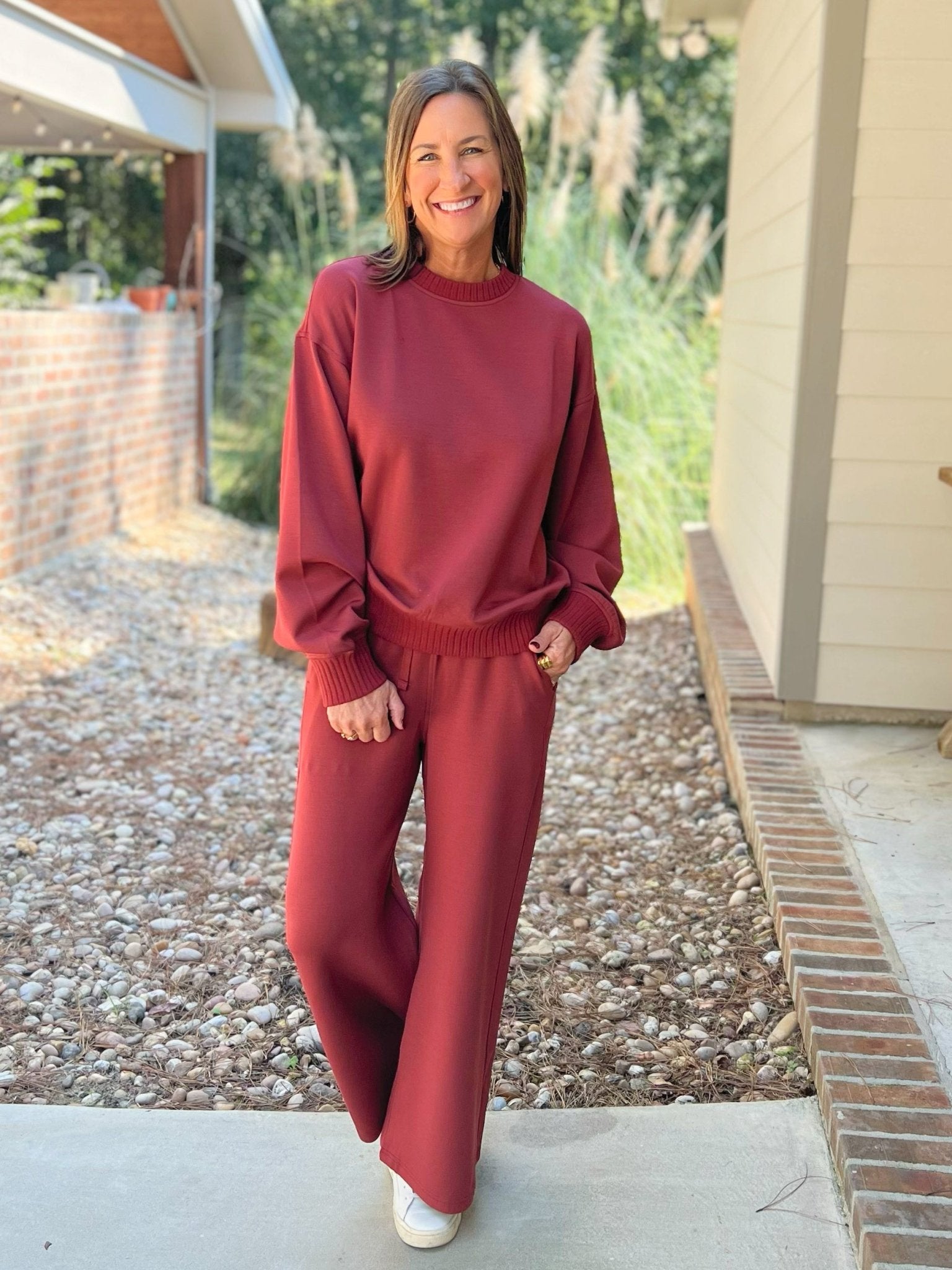 Merlot Moment Cropped Wide Leg Pants - Jessi Jayne Boutique