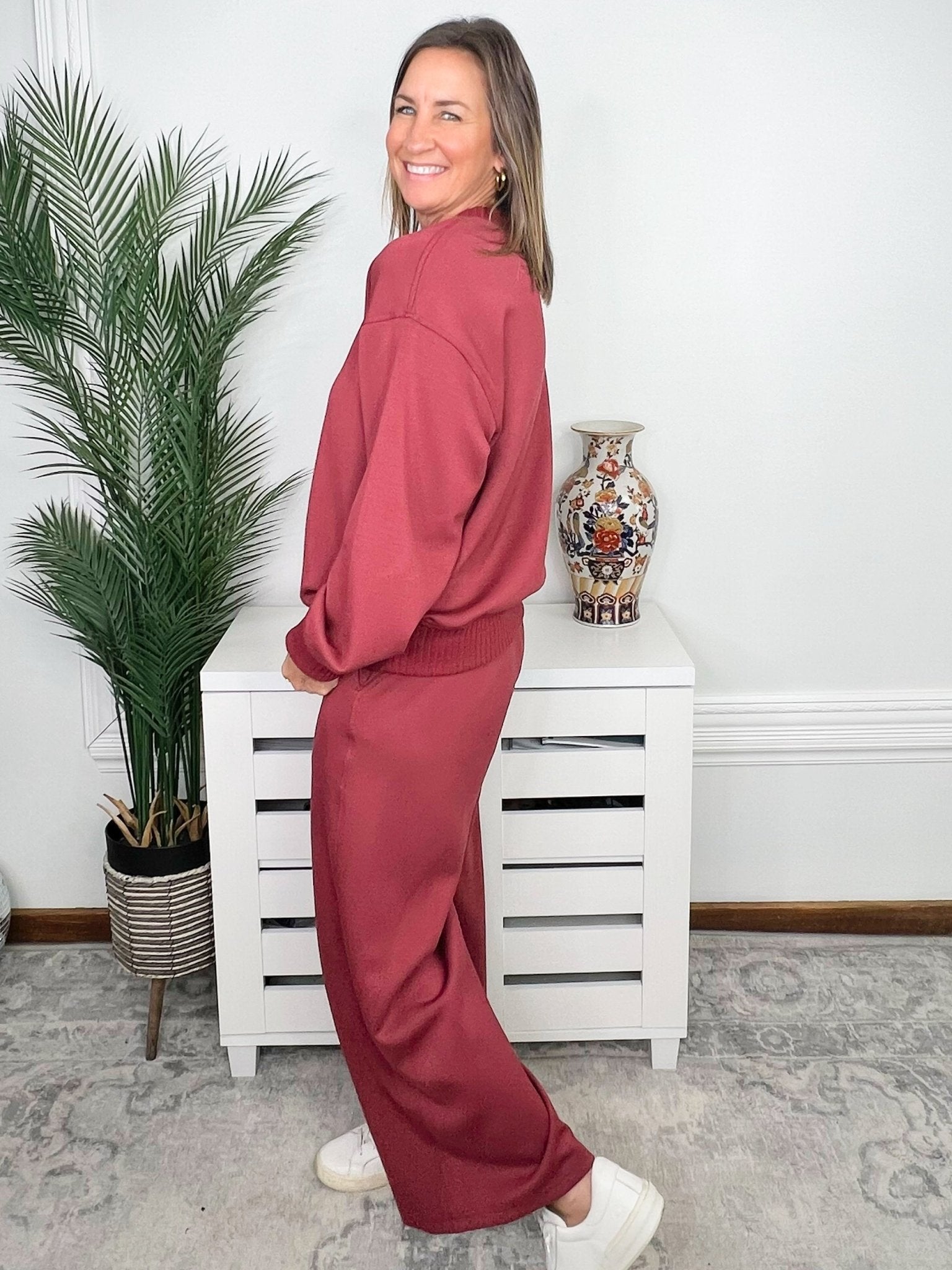 Merlot Moment Cropped Wide Leg Pants - Jessi Jayne Boutique