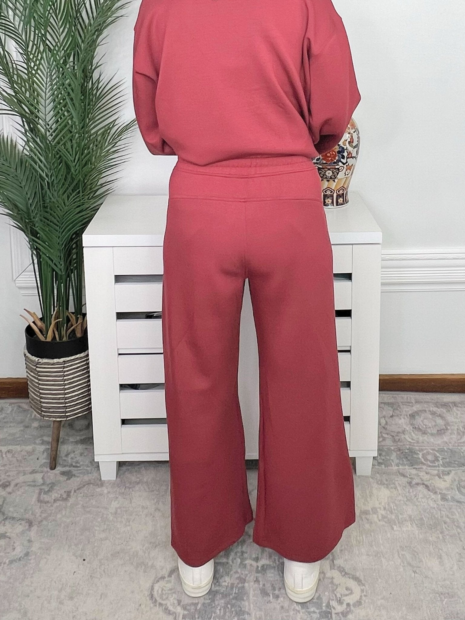 Merlot Moment Cropped Wide Leg Pants - Jessi Jayne Boutique