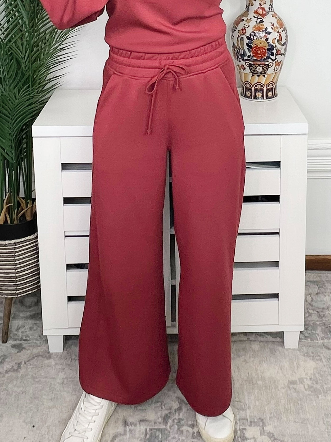 Merlot Moment Cropped Wide Leg Pants - Jessi Jayne Boutique