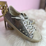 Shu Shop Paula Pewter Woven Metallic Sneaker - Jessi Jayne Boutique