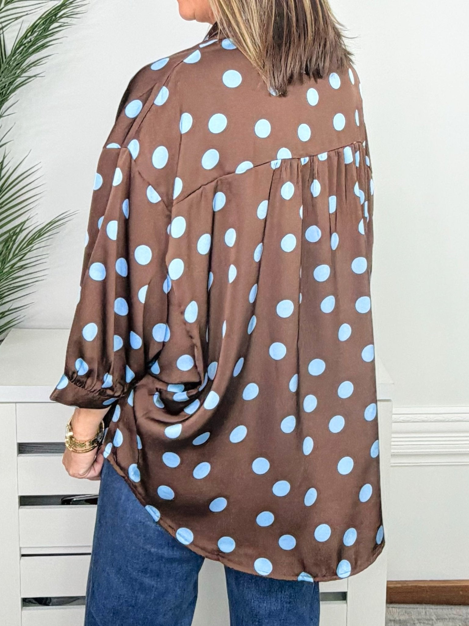 Dot Darling Oversized Polka Dot Shirt - Jessi Jayne Boutique
