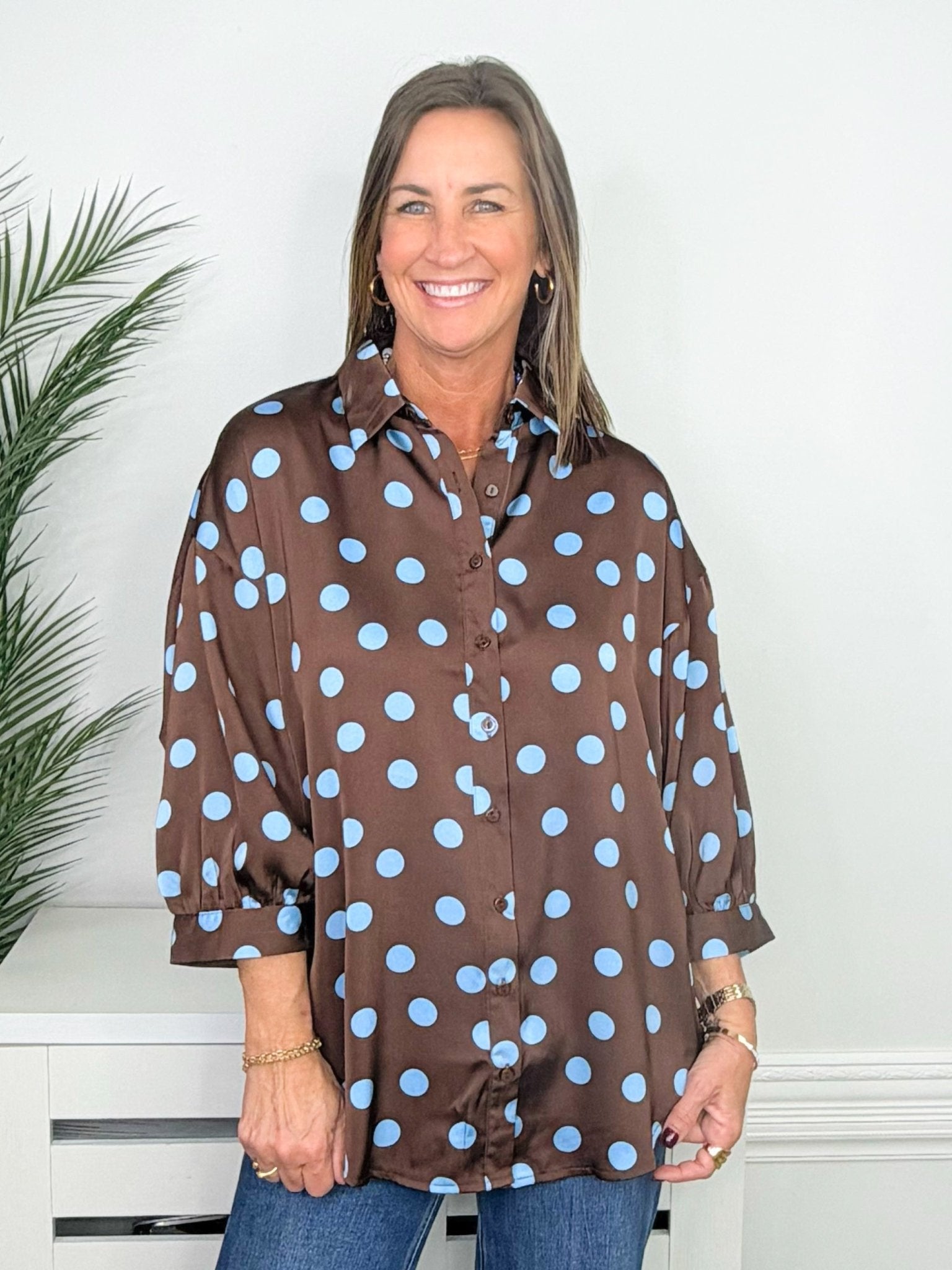 Dot Darling Oversized Polka Dot Shirt - Jessi Jayne Boutique