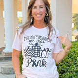 In October We Wear Pink Soft Graphic Tee - Jessi Jayne Boutique