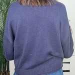 Weekend Navy Exposed Seam Pullover - Jessi Jayne Boutique