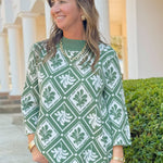 Olive Tile Knit Sweater - Jessi Jayne Boutique