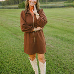 Espresso Zipper Detail Mini Dress - Jessi Jayne Boutique