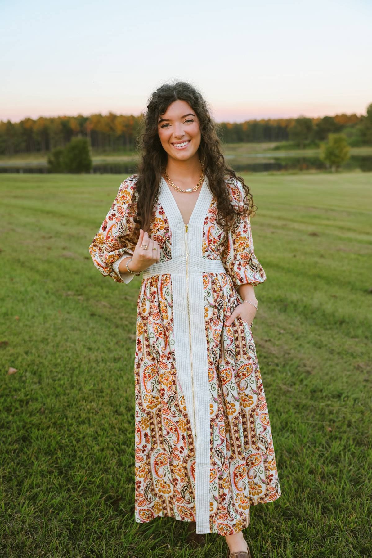 Paisley Garden Midi Dress - Jessi Jayne Boutique