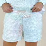 Sunkissed Coconut Quilted Pastel Floral Shorts - Jessi Jayne Boutique
