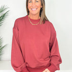 Merlot Must-Have Modal Crew Neck Sweatshirt - Jessi Jayne Boutique