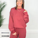 Merlot Must-Have Modal Crew Neck Sweatshirt - Jessi Jayne Boutique