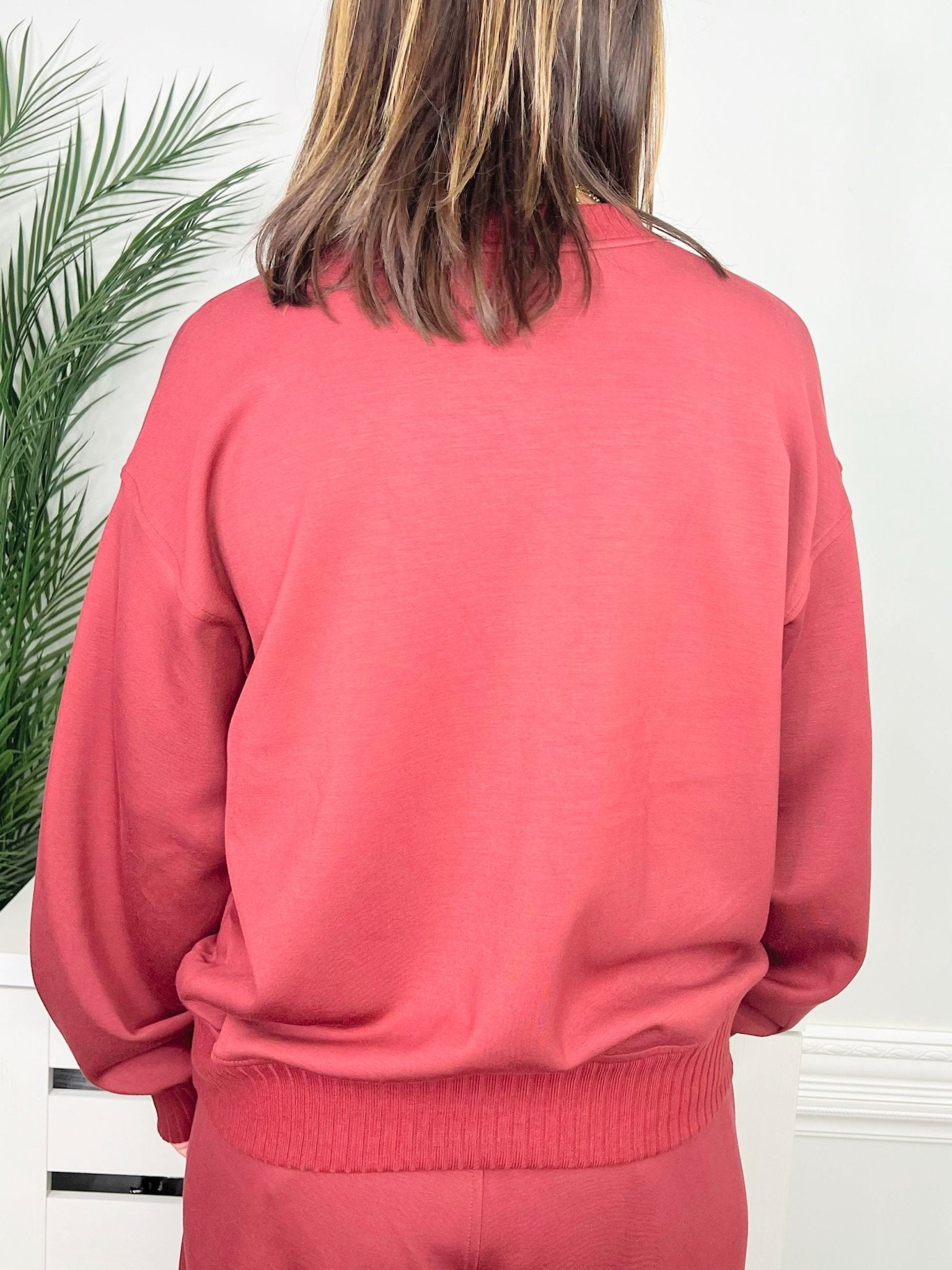 Merlot Must-Have Modal Crew Neck Sweatshirt - Jessi Jayne Boutique