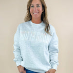 Sunkissed Coconut God Is Good Quilted Pastel Sweatshirt - Jessi Jayne Boutique