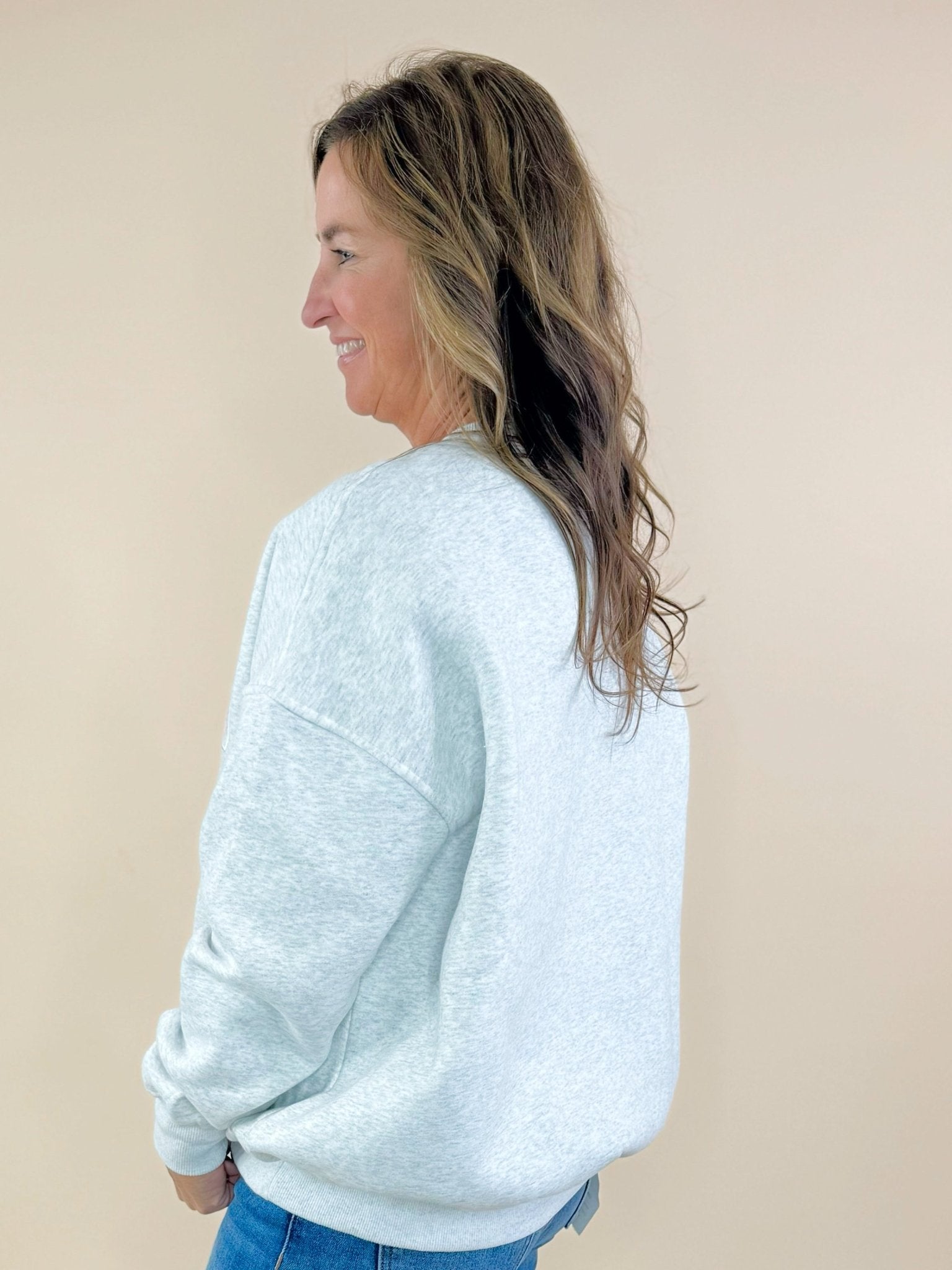 Sunkissed Coconut God Is Good Quilted Pastel Sweatshirt - Jessi Jayne Boutique