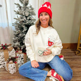 Sunkissed Coconut Hot Chocolate Recipe Embroidered Sweatshirt - Jessi Jayne Boutique