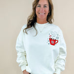 Sunkissed Coconut Hot Chocolate Recipe Embroidered Sweatshirt - Jessi Jayne Boutique