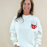 Sunkissed Coconut Hot Chocolate Recipe Embroidered Sweatshirt - Jessi Jayne Boutique