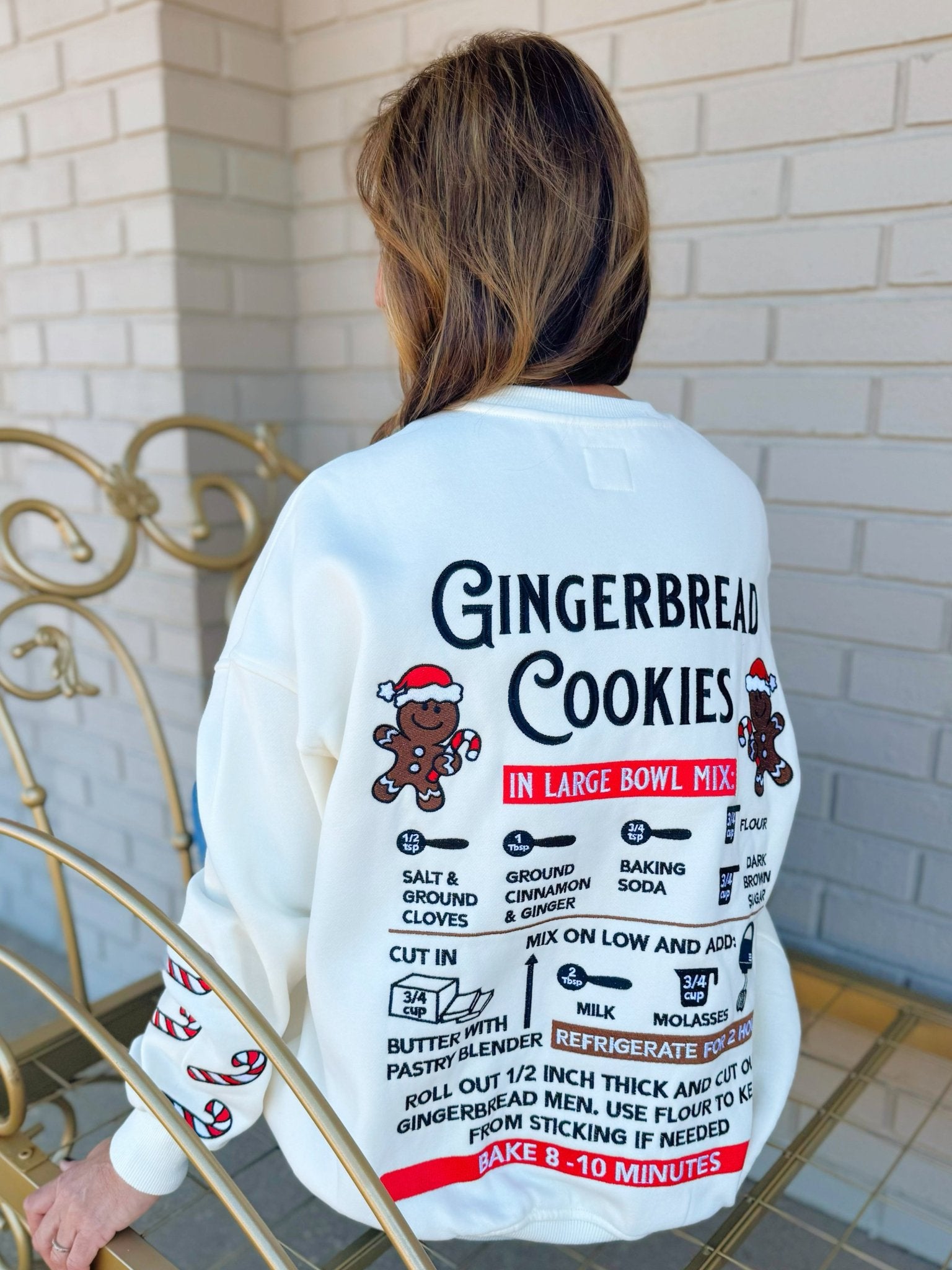 Sunkissed Coconut Gingerbread Recipe Embroidered Sweatshirt - Jessi Jayne Boutique