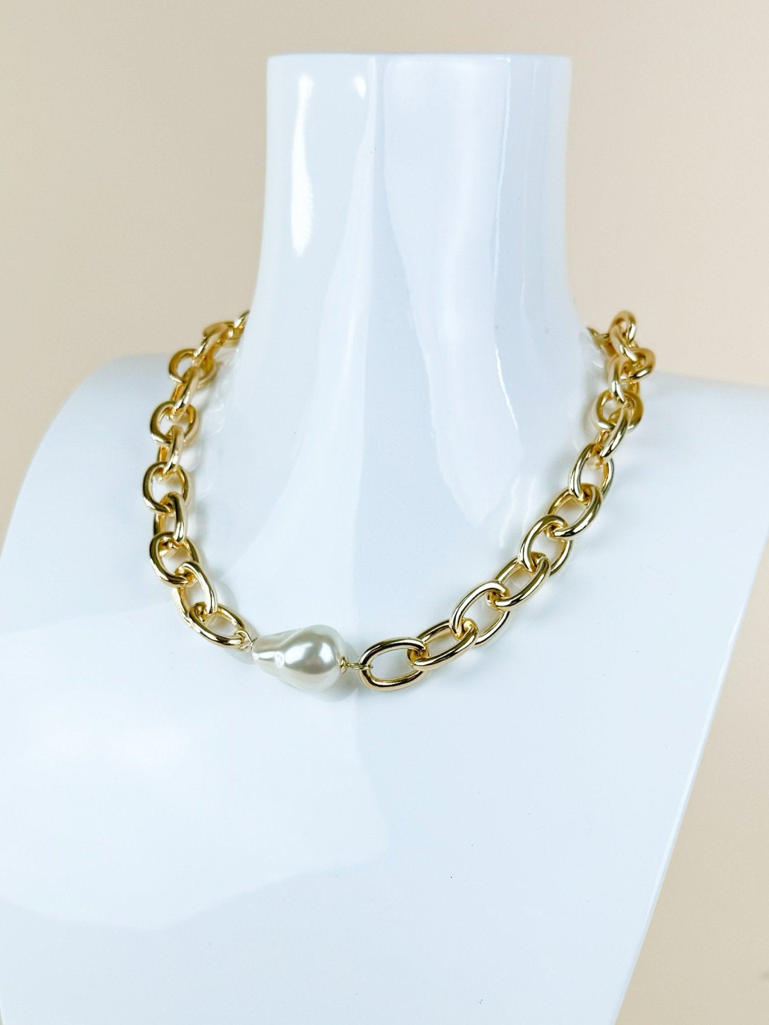 Gilded Pearl Chain Necklace - Jessi Jayne Boutique