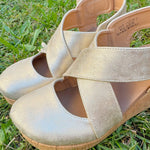 Corky Case Closed Gold Wash Metallic Wedge - Jessi Jayne Boutique