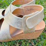 Corky Case Closed Gold Wash Metallic Wedge - Jessi Jayne Boutique